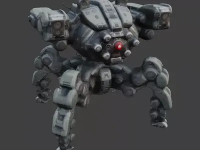 Quat-Robot 3DModel Low-poly 3D model