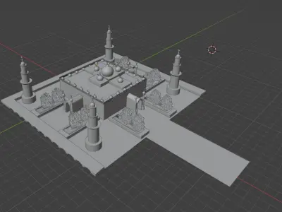 mosque cami garden bahce Free 3D model