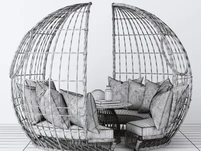 Bamboo Day Bed - Grassitup 3D model