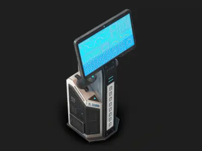 Sci Fi Terminal 02 Low Poly Low-poly 3D model