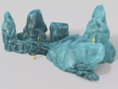 Mountain ice rocks - 3D Models PBR Pack 10 Low-poly 3D model