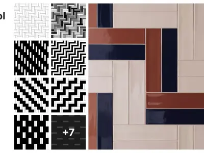 Subway Tile in Double Herringbone Texture