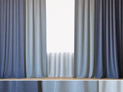 Curtains 18 Curtains with Tulle ROHI Credo 3D model