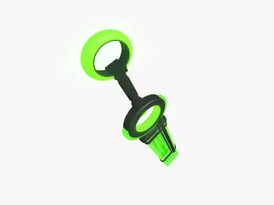 SciFi Sword A02 Green - Character Design Fashion Low-poly 3D model