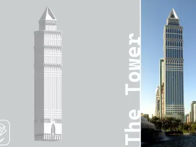 Union Properties Tower Low-poly 3D model