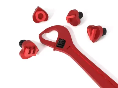 WRENCH OF LOVE Low-poly 3D model