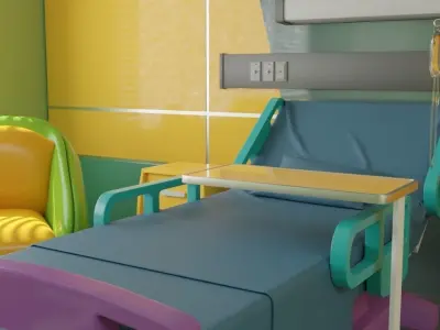  Cartoon Hospital Room 3D model