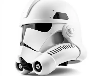 Futuristic White Helmet model pack Low-poly 3D model