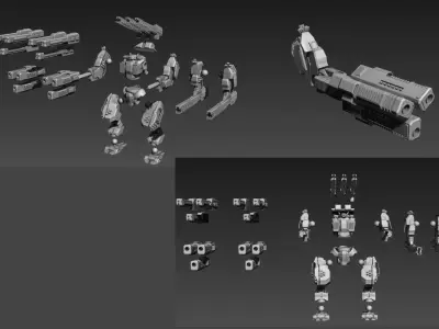 28mm Heavy Support Mech Kit - Surge 3D print model