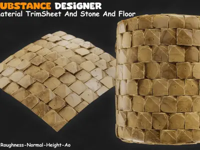 Stylize Material Trim Sheet And Stone Floor vol 01 Texture