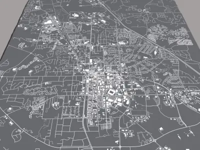 Cityscape Auburn Alabama United States  3D model