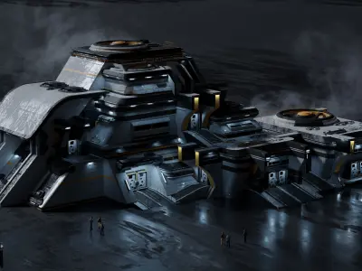 SCI-FI BUILDING - 3D Kitbash Asset Pack - VOL 01 3D model