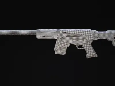 Mirazaer Rifle Scifi Game Ready Low-poly 3D model