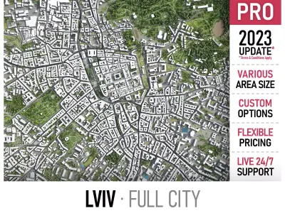 Lviv - 3D City Model Low-poly 3D model