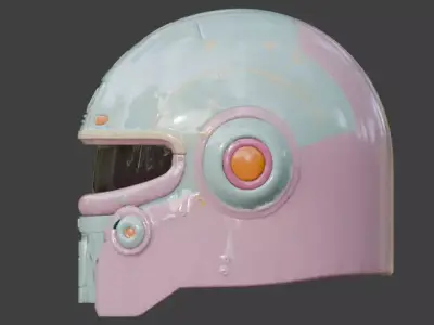 Chibi Robot Helmet Toy 3D Model Low-poly 3D model