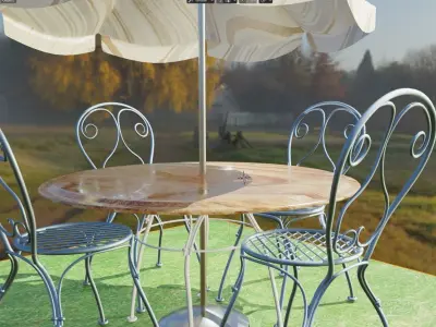 out door table set  Low-poly 3D model
