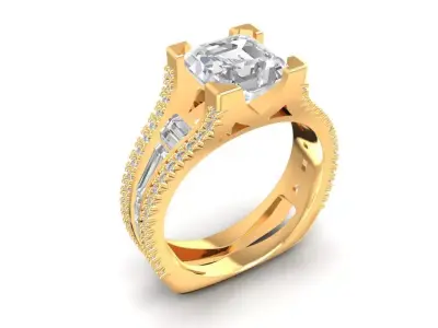 Elegant Split Shank Solitaire Engagement Ring 2319 3D print model