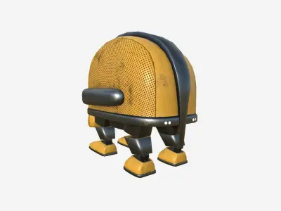 Turtleback Robot J04 Yellow - SciFi Character Design Low-poly 3D model