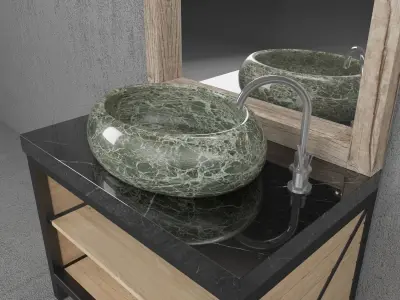 Bathroom vanity with mirror on top 3D model