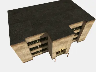 3D Low Poly Building Low-poly 3D model