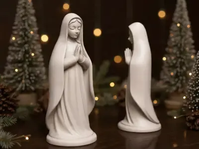 Virgin Mary Praying  Christmas Nativity Madonna Figure 3D print model