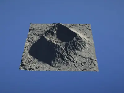Landscape Environment Volcano Snow 47 Low-poly 3D model