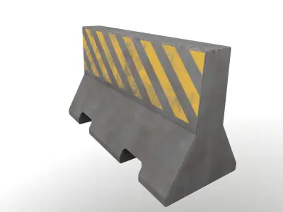 Stone Barrier Low-poly 3D model