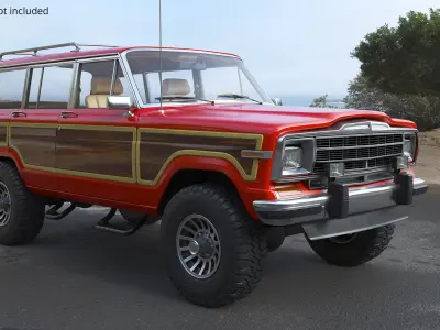  Vintage Utility SUV Wood Panels Red 