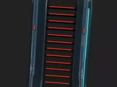 SciFi Stairs Low-poly 3D model