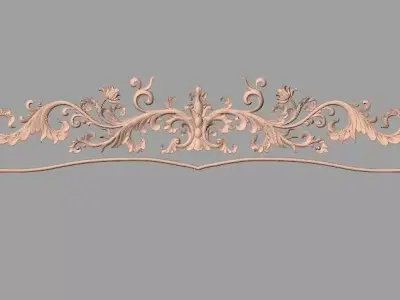 Door flower 3D relief STL Model for CNC woodworking carving E296 3D model