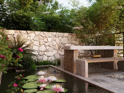 The Backyard Exterior Scene 3D model 3D model