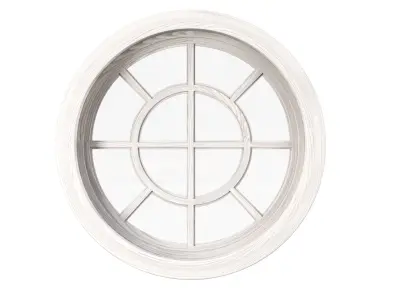 Wooden round window V1  3D model