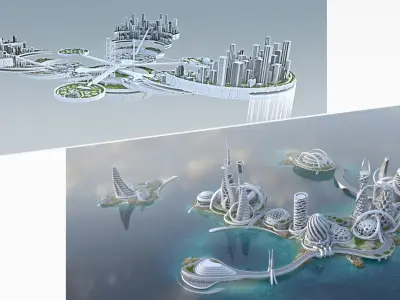 Sci-Fi Futuristic Cites 3D model