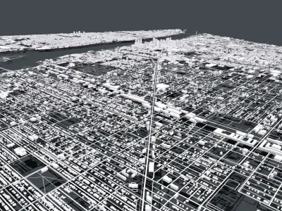 Cityscape Detroit USA 3D model