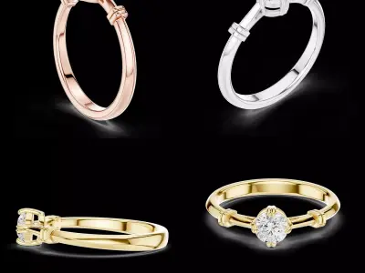 Minimal Prong Set Solitaire Engagement Ring CAD Model 3D print model