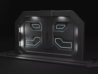 Scifi door - Door Scifi Low-poly 3D model