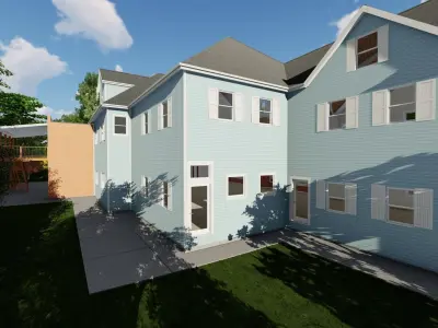 Large Apartment Building for street scene 3D model