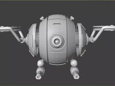 SciFi Machanical Robot Low-poly 3D model