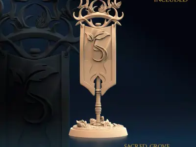 Awakening of the Sacred Grove - Banner 3D print model