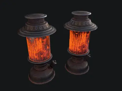 Kerosene Oil Lamp Free low-poly 3D model