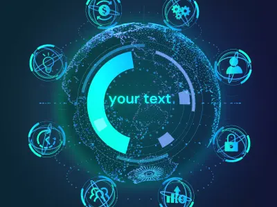 Animated Hologram Planet Earth Sci-Fi HUD Low-poly 3D model