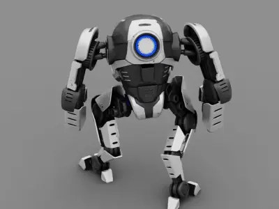 Robo Cop  rigged character 3D model