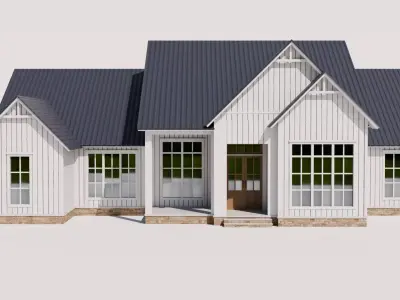 Farmhouse Style House Model 3 Low-poly 3D model