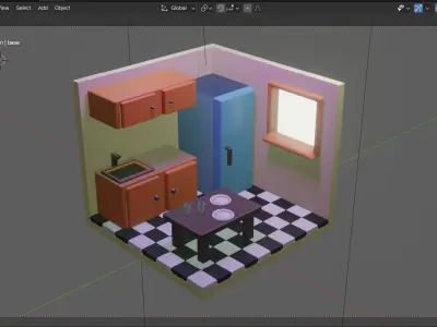 Kitchen Model  Free low-poly 3D model