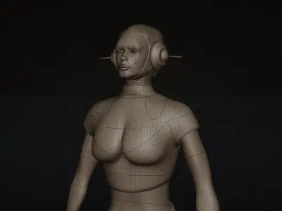 Female Robot 3D model get