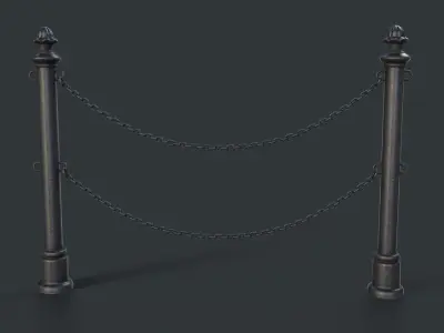 Street Bollard 09 PBR Game Ready Low-poly 3D model