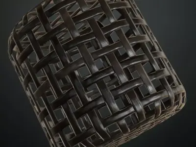 Dark Open Weave Mesh PBR Seamless Texture
