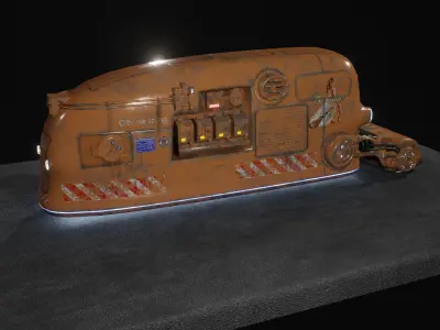 Sci Fi Street Sweeper Robot Low-poly 3D model