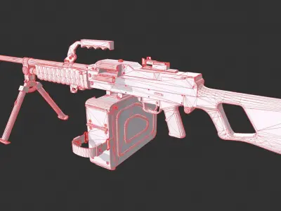 QJY-88 machine gun Low-poly 3D model