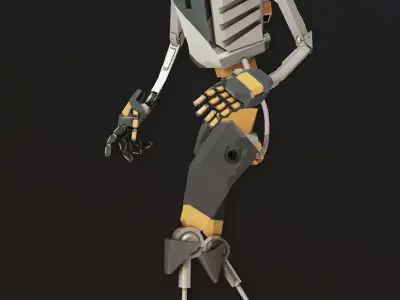 Sci-fi robot Low-poly 3D model
